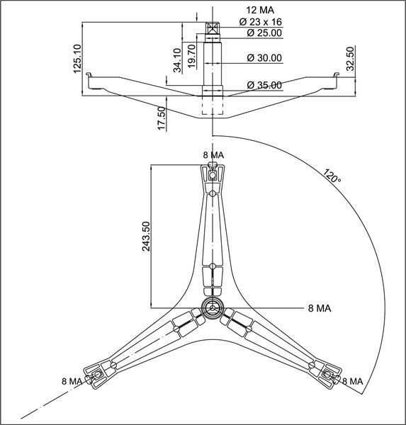 Крестовина стиральной машины Samsung DC97-14370D (EBI 743, Italy) 19.0045 фото