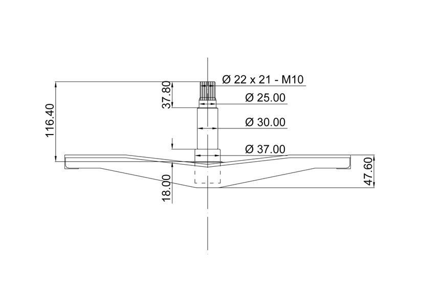 Крестовина барабана Daewoo 361A300300 (361A300500) (D вала = 37/30/25 мм, L вала = 96 мм), EBI, Италия, COD736 19.0074 фото