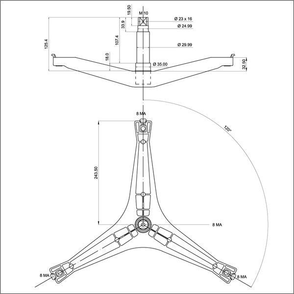 Крестовина барабана Samsung DC97-14369D (DC97-14369G заміна) (производство EBI 756 - Италия) 19.0056 фото