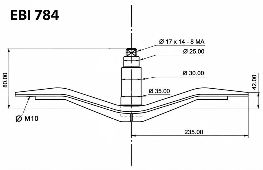 Крестовина барабана Bosch, Siemens 473774&nbsp;(D вала = 35/30/25 мм, L вала = 80 мм), EBI, Италия, COD784 19.0054 фото